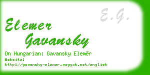 elemer gavansky business card